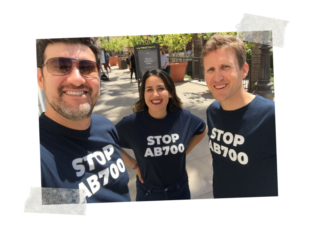 NEAVS supporters in Los Angeles helping to spread the word about AB700